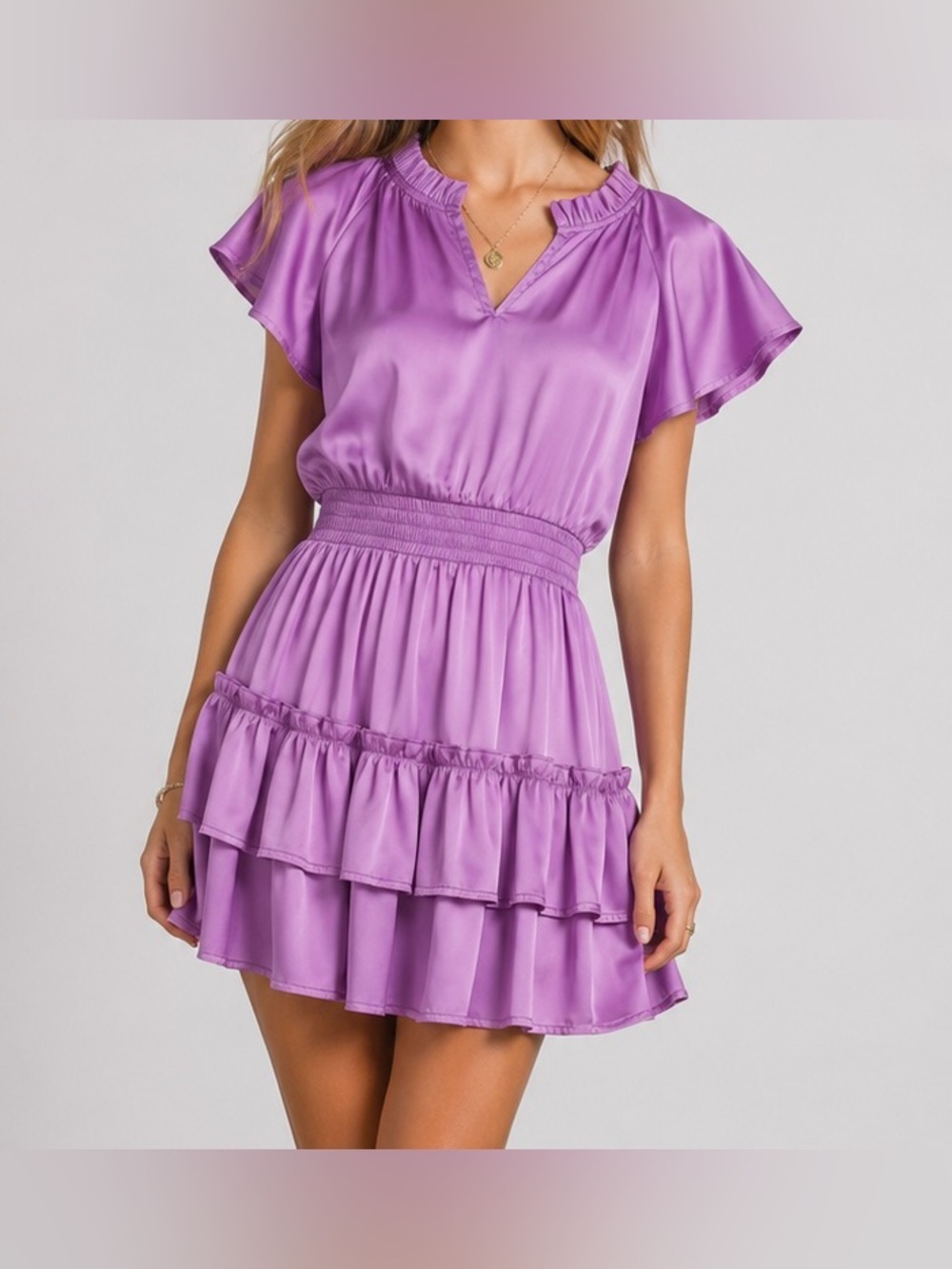 Cake For Dinner Purple Satin Dress
